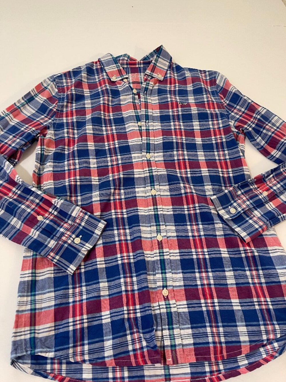 Vineyard Vines Boys L 16 Plaid Button Down Shirt
